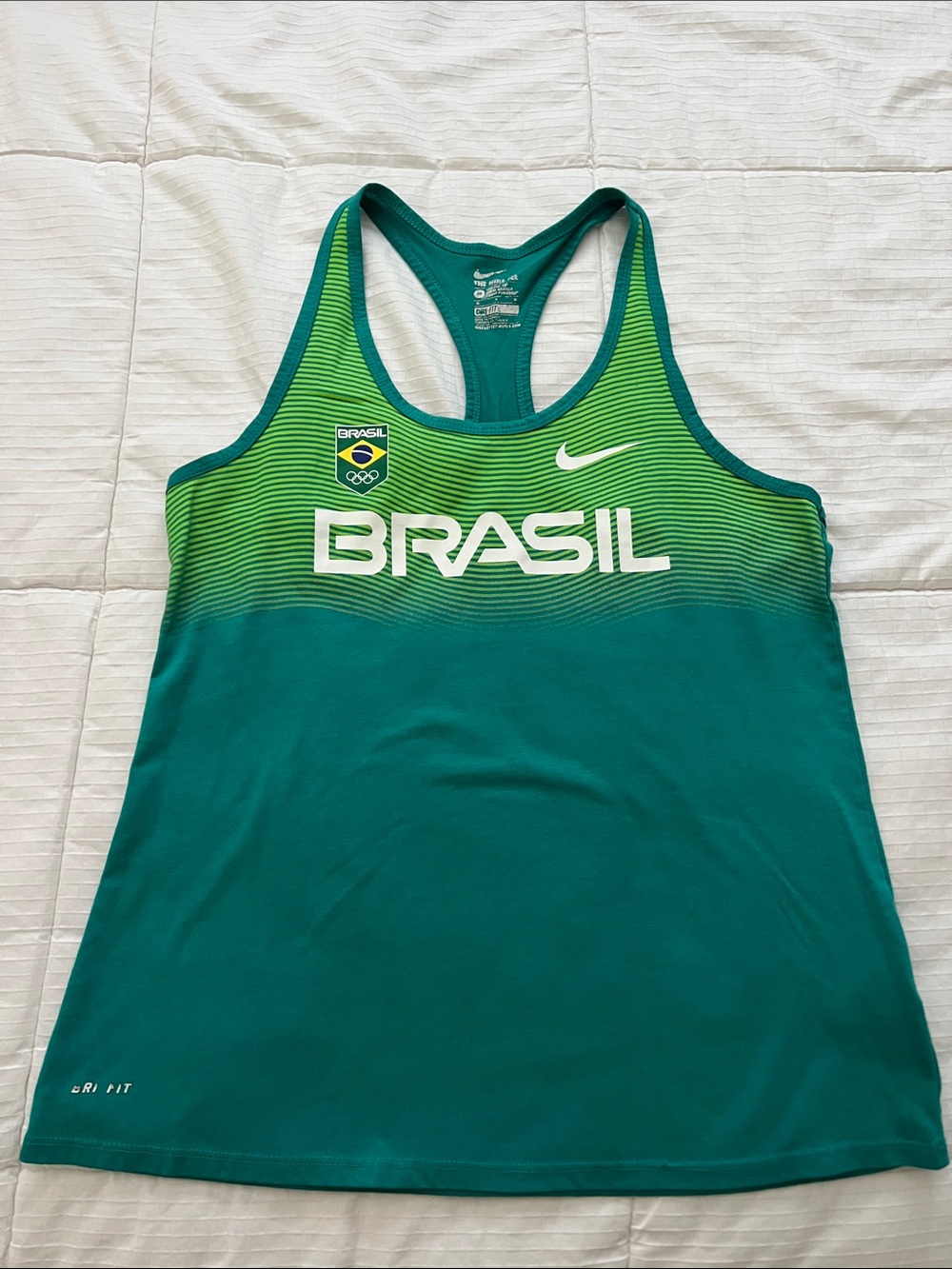 Nike Green and Lime Brasil Racerback Tank Top